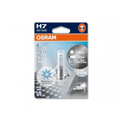 Набор галогеновых ламп Osram H7 64210SV2 Silverstar 2.0 3400K